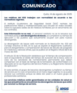 Comunicado del IESS
