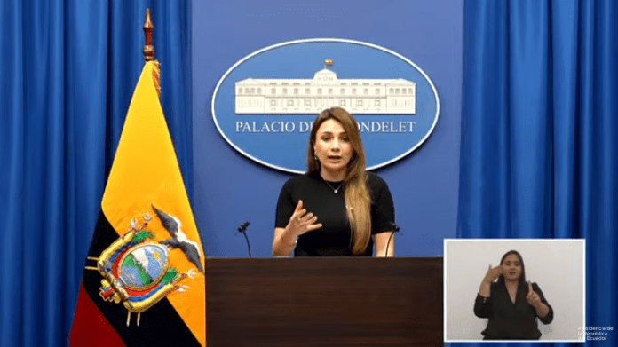 Portavoz del Gobierno nacional en rueda de prensa de este lunes 18 de agosto. Foto: Captura de video.