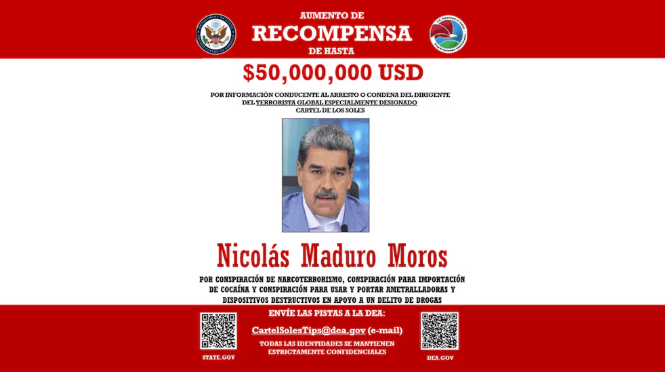 Recompensa 50 millones por Nicolas MADURO