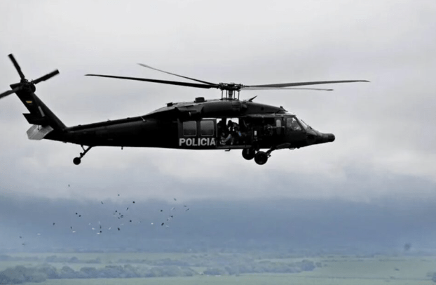 El helicóptero policial de Colombia fue derribado