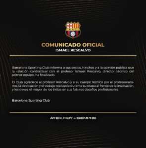 Foto: Instagram @barcelonasc
