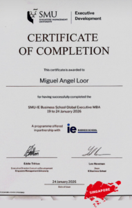 Certificado de culminación del MBA. Foto: Instagram @miguelloor