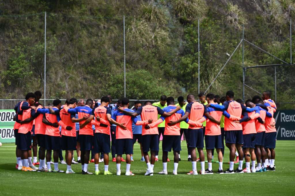 Un entrenamiento de la Selección de Ecuador. Foto: AFP.