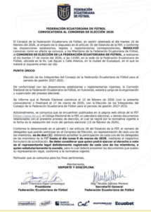 Comunicado de la Federación Ecuatoriana de Fútbol (FEF). Foto: Instagram @mroffsider