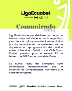 Comunicado de la LigaPro. Foto: @LigaEcuabetec.