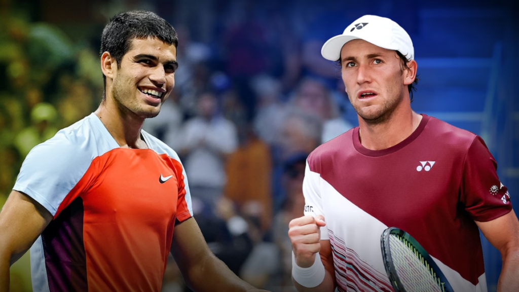 Alcaraz (izq) vs. Ruud (derecha). Foto: USOpen.